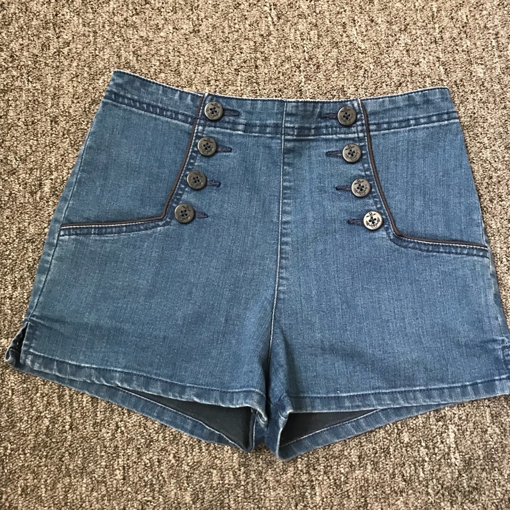 Urban Outfitters High Rise Sailor Shorts Size 2